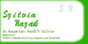 szilvia mazak business card